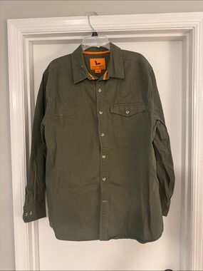 Field & Stream Olive Green Button-Down Shirt